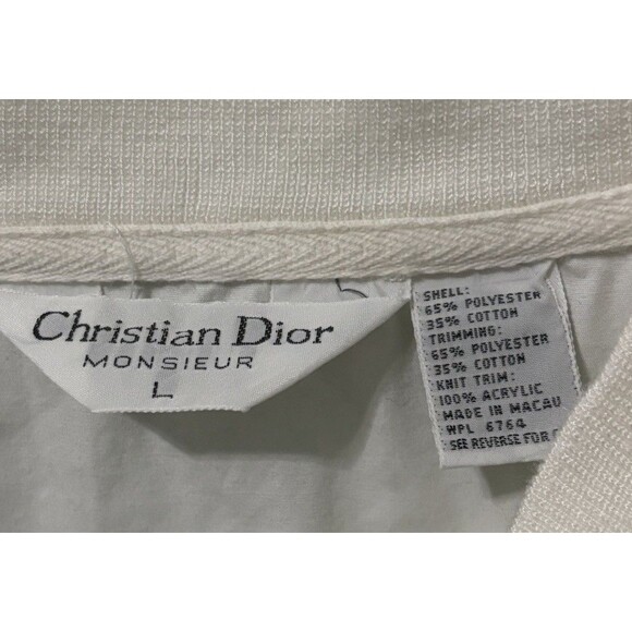 Vintage 80s Christian Dior Monsieur Polo Shirt Men’s L Chevron V Banded Waist - Picture 2 of 4